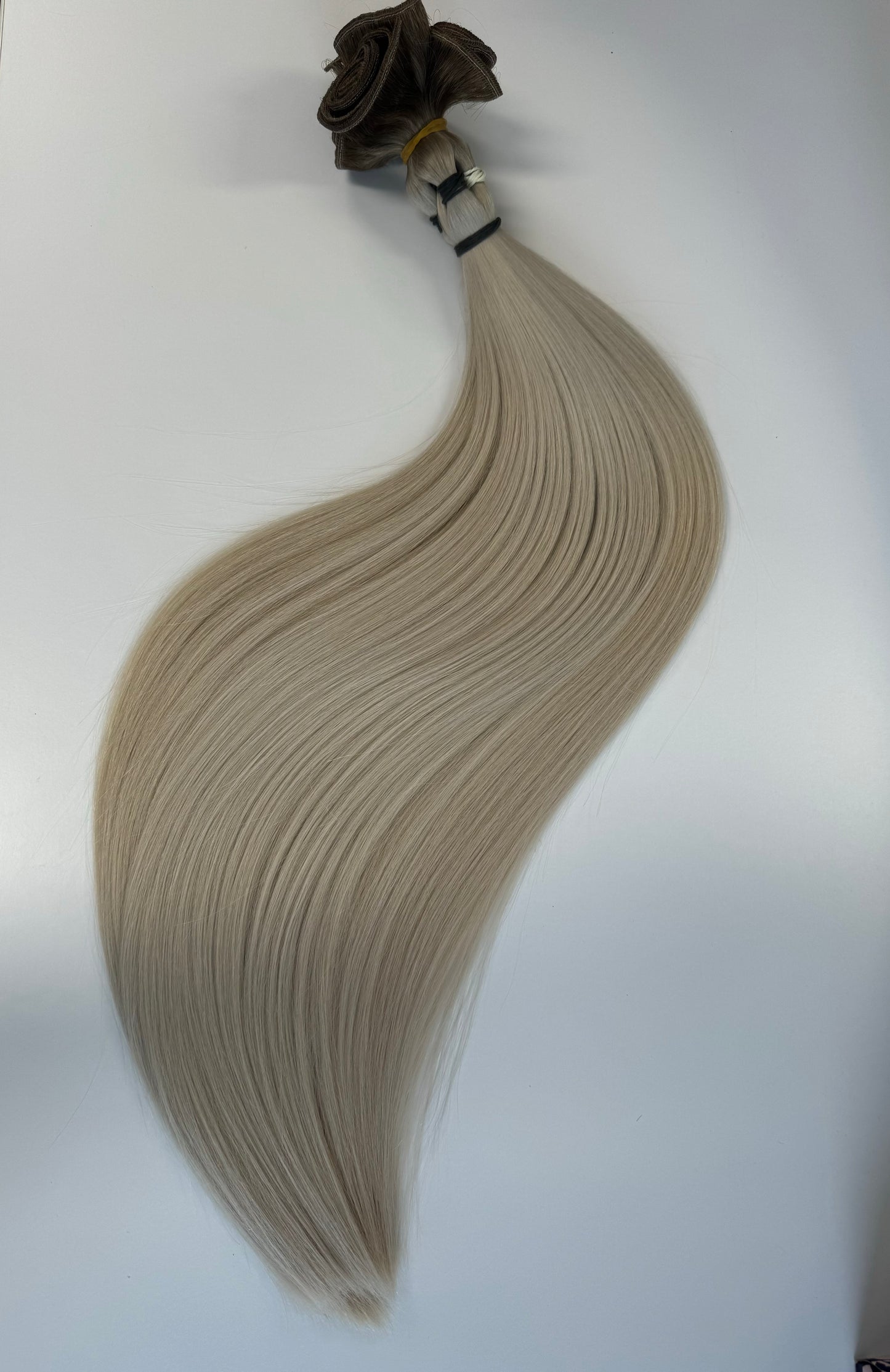 Kazakh human hair extensions, machine wefted, custom coloured
